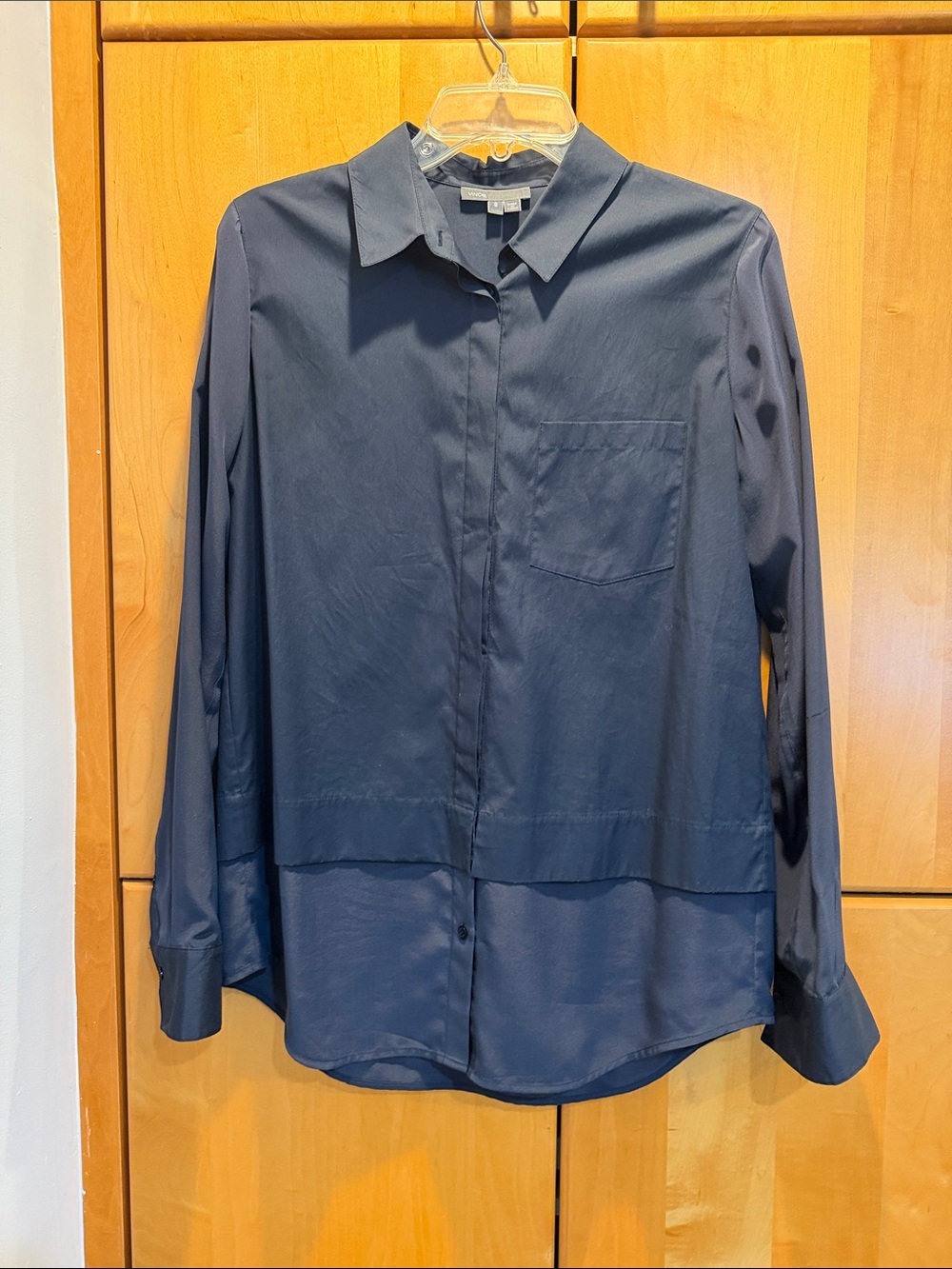 Vince navy Women's Top - Minimalist Collar